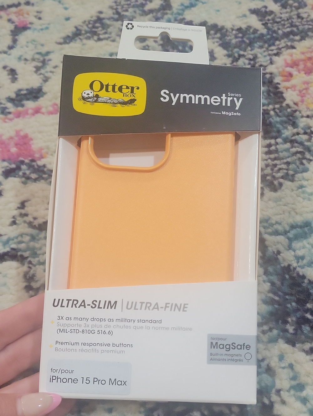 OtterBox Symmetry Series MagSafe iPhone 15 Pro Max Case - Peach Orange